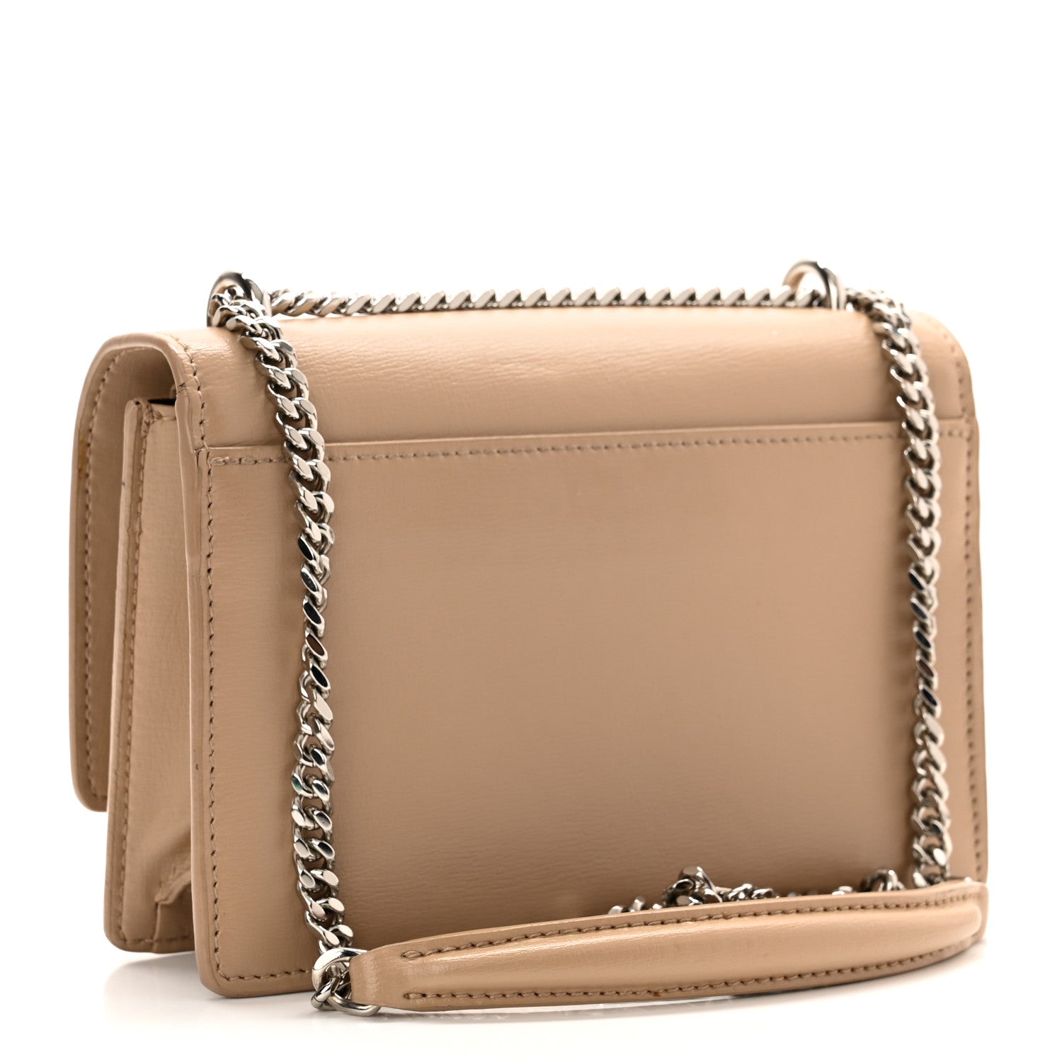 Saint Laurent Calfskin Monogram Sunset Chain Wallet Nude Powder 4 of 13