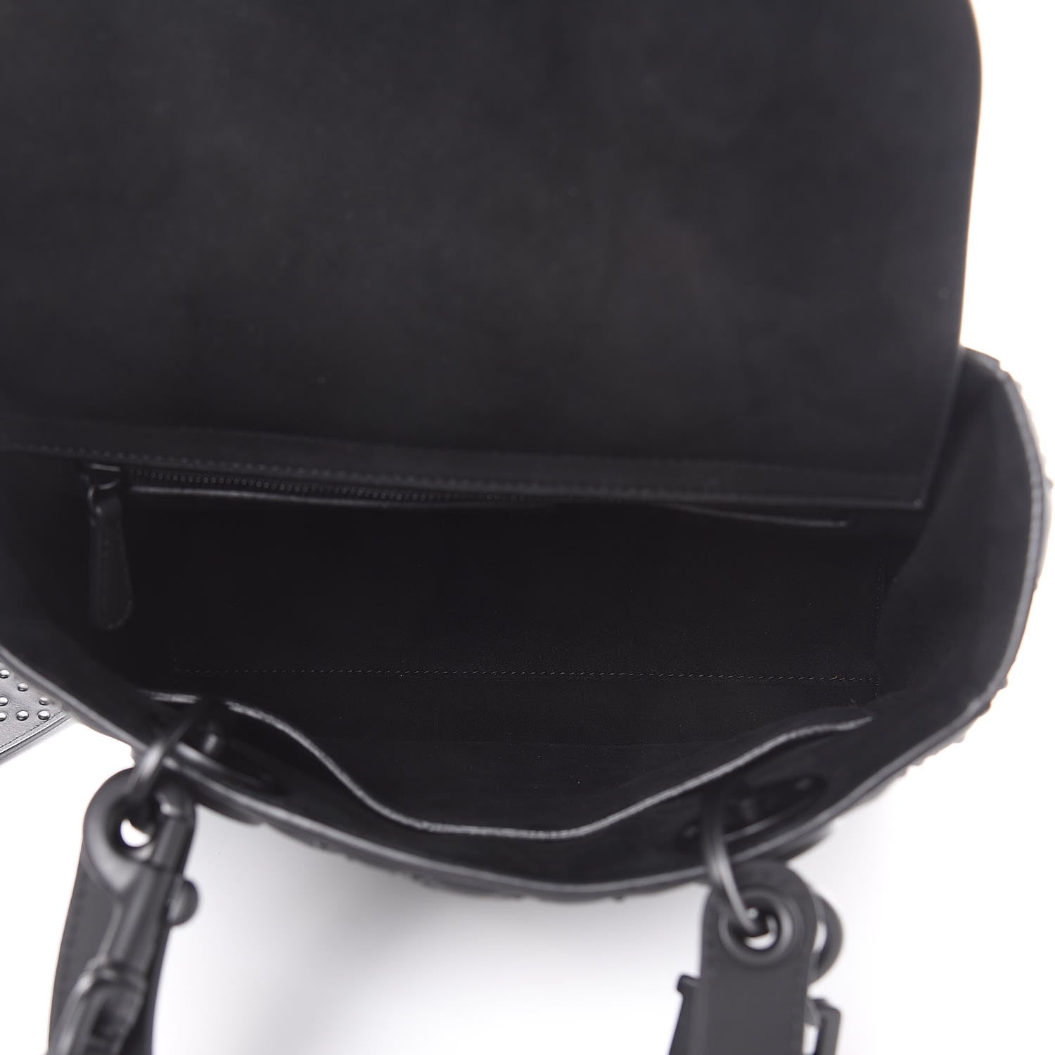 Christian Dior UItra Matte Calfskin Cannage Studded Medium Supple Lady Dior Black 5 of 11