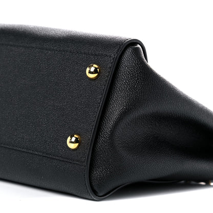 Burberry Soft Grain Calfskin Medium Buckle Tote Black 10 of 10
