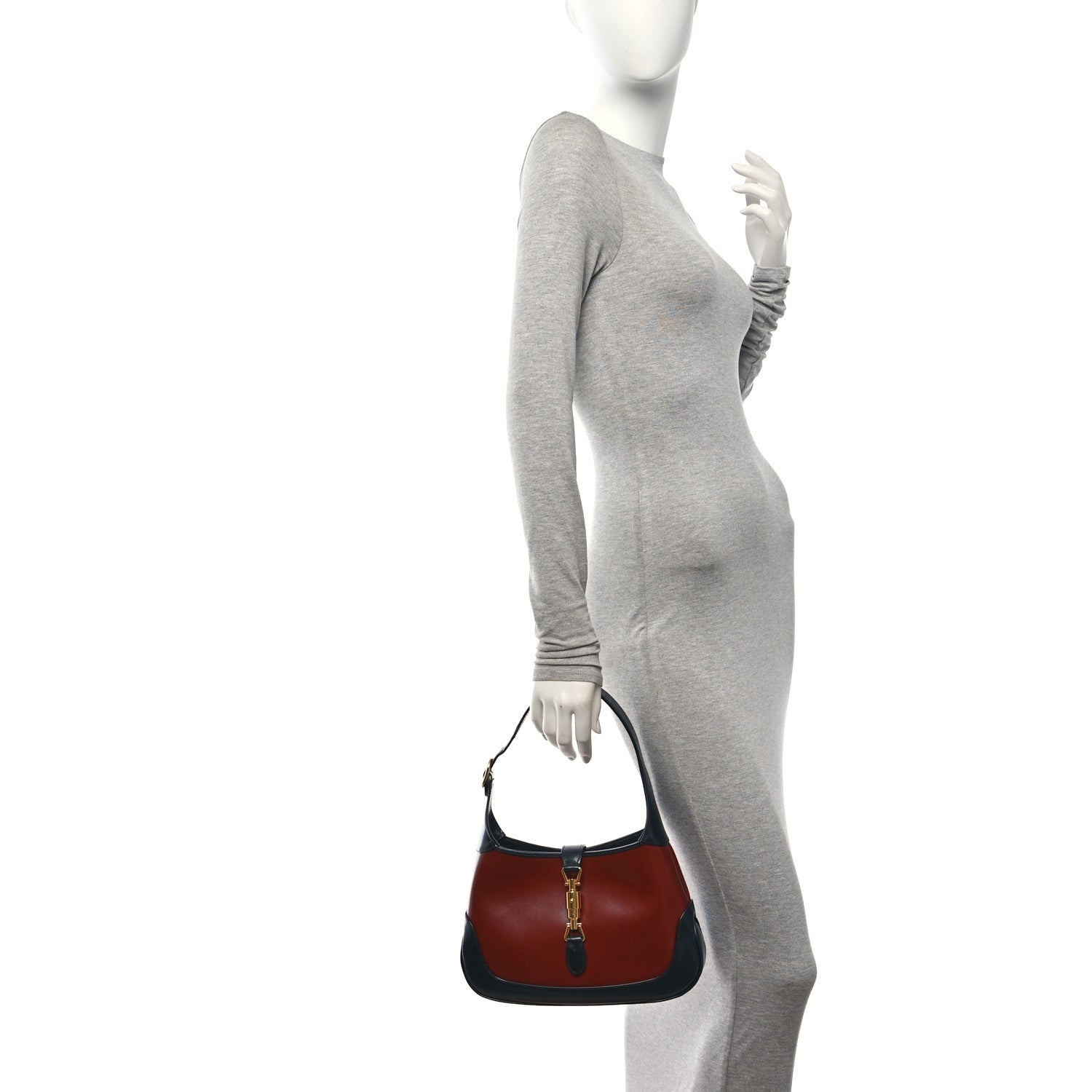 Gucci Boarded Dyana Lux Calfskin Bi-Color Small Jackie 1961 Hobo Mineral Red Blue 2 of 10