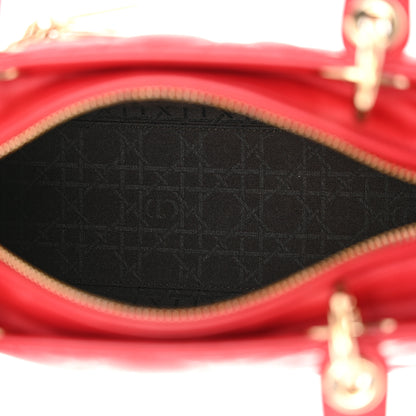 Christian Dior Lambskin Cannage Medium Lady Dior Red 5 of 11