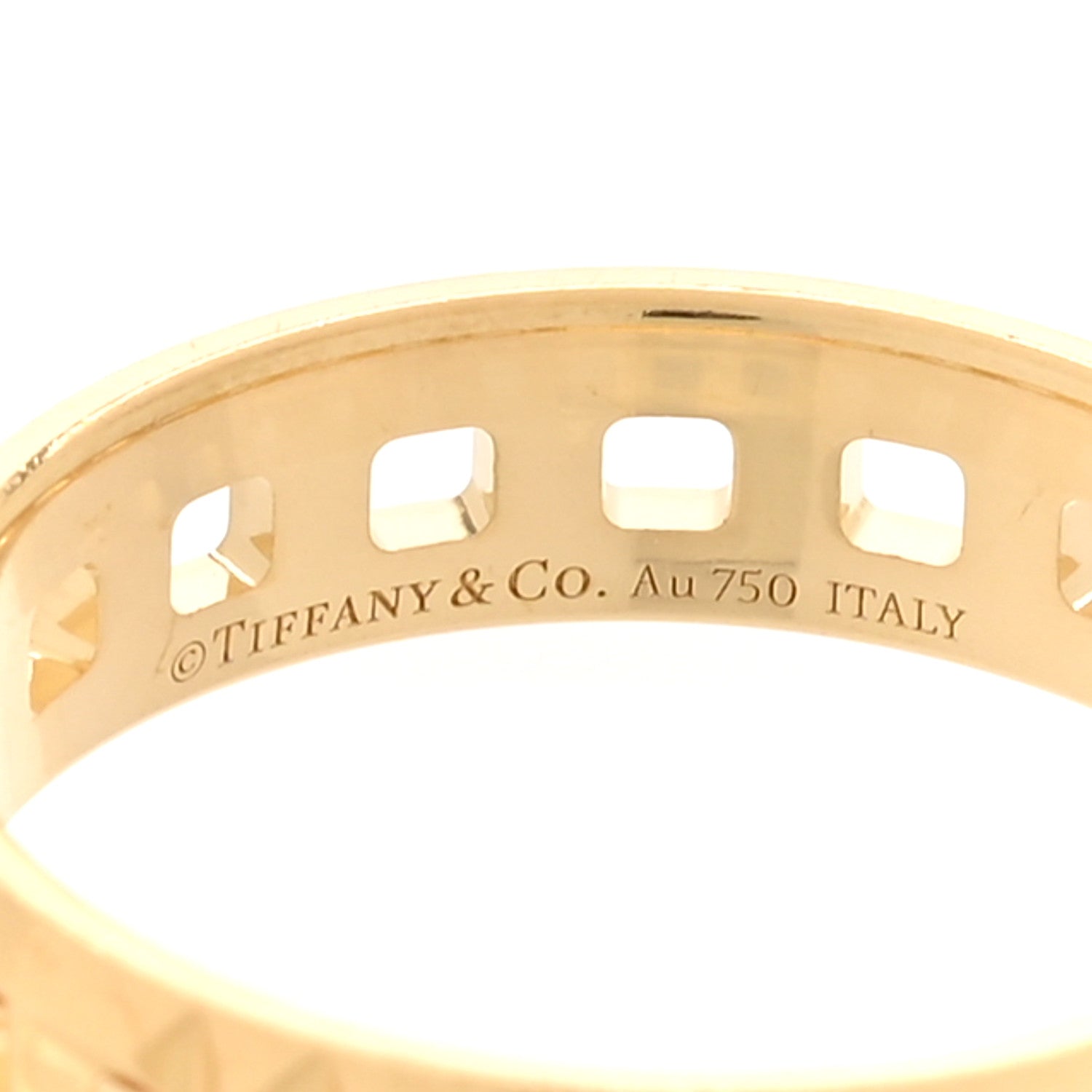 Tiffany 18K Yellow Gold T True Wide Ring 61 9.5 4 of 5