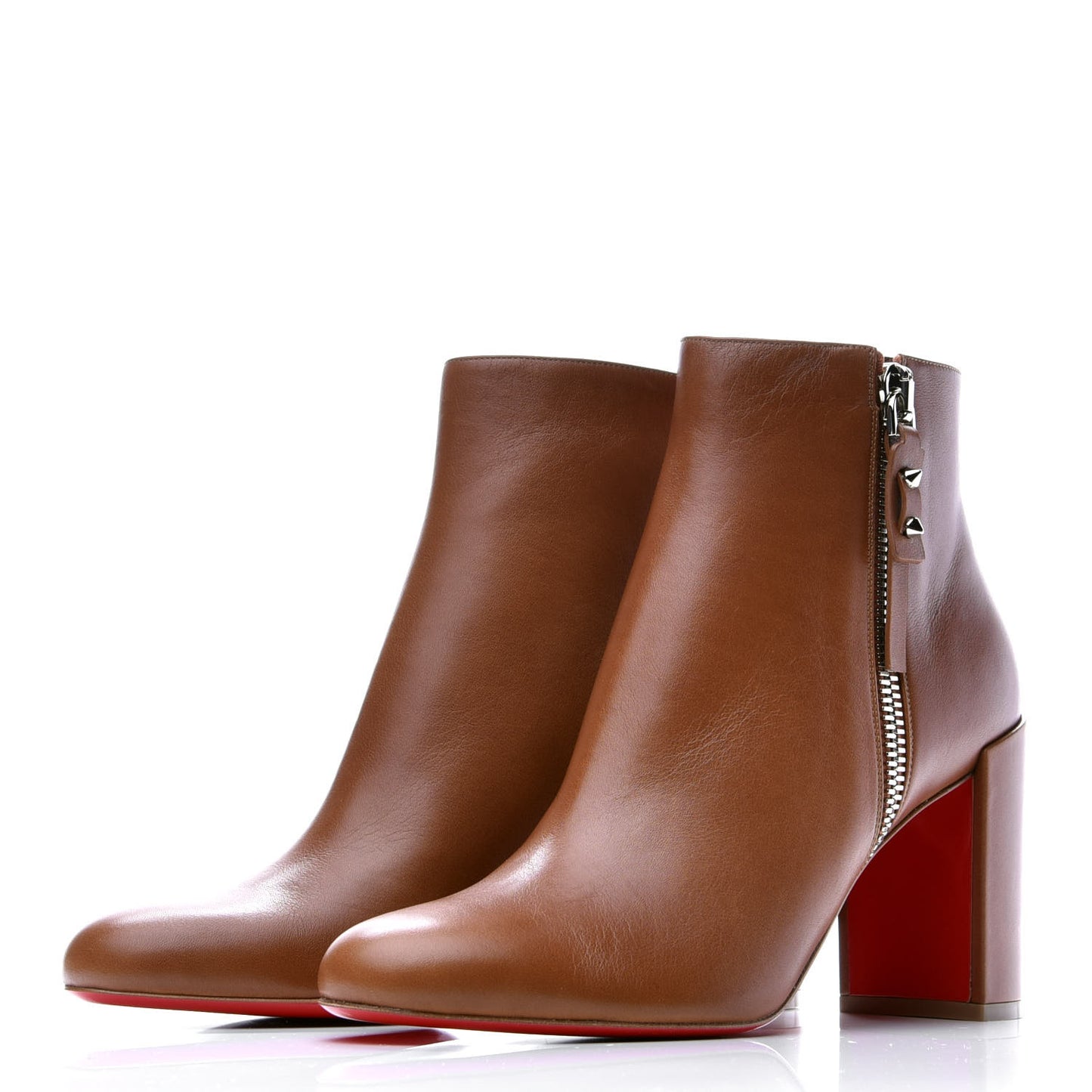 Calfskin Ziptotal 85 Ankle Boots 39.5 Cuoio
