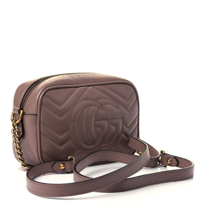Gucci Calfskin Matelasse Mini GG Marmont Chain Shoulder Bag Porcelain Rose 2 of 4