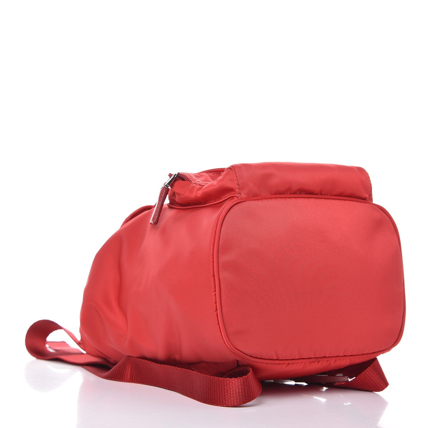 Tessuto Nylon Vela Saffiano Mini Single Snap Buckle Backpack Rosso