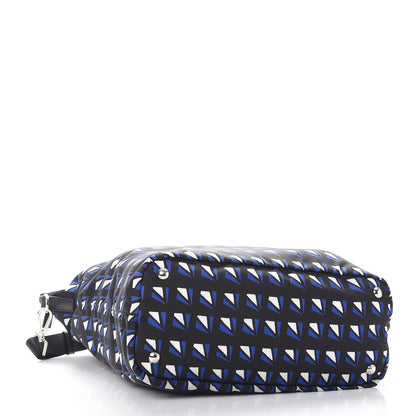 Prada Tessuto Nylon Saffiano Diamond Print Tote Bleuette 4 of 8