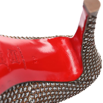 Christian Louboutin Sequin Embellished Peep Toe 110 Pumps 39 Silver 9 of 10