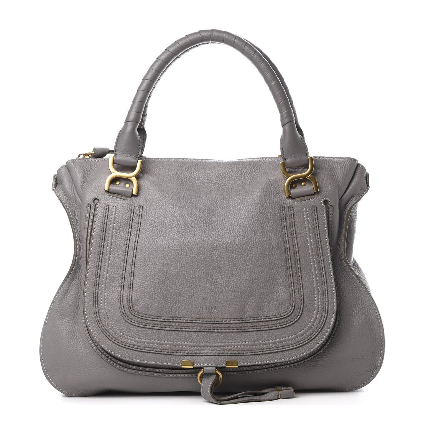 Calfskin Large Marcie Satchel Cashmere Grey