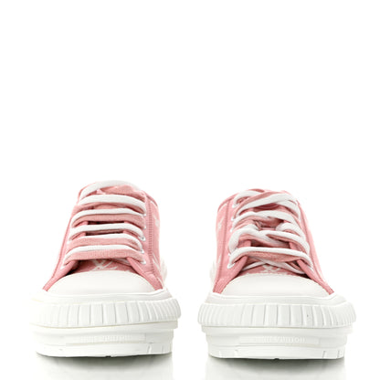 Louis Vuitton Denim Monogram Squad Sneakers 40 Pink 2 of 9