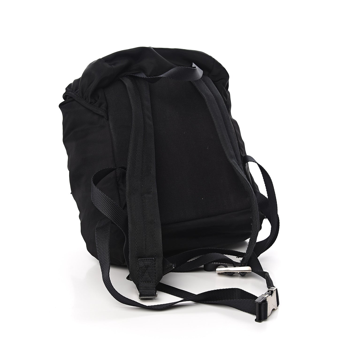 Tessuto Nylon Vela Small Double Buckle Backpack Black