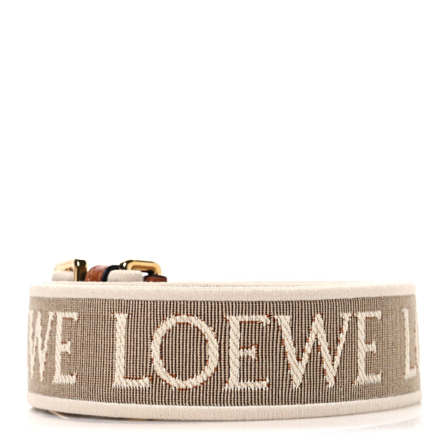 Calfskin Jacquard Anagram Strap Natural Tan