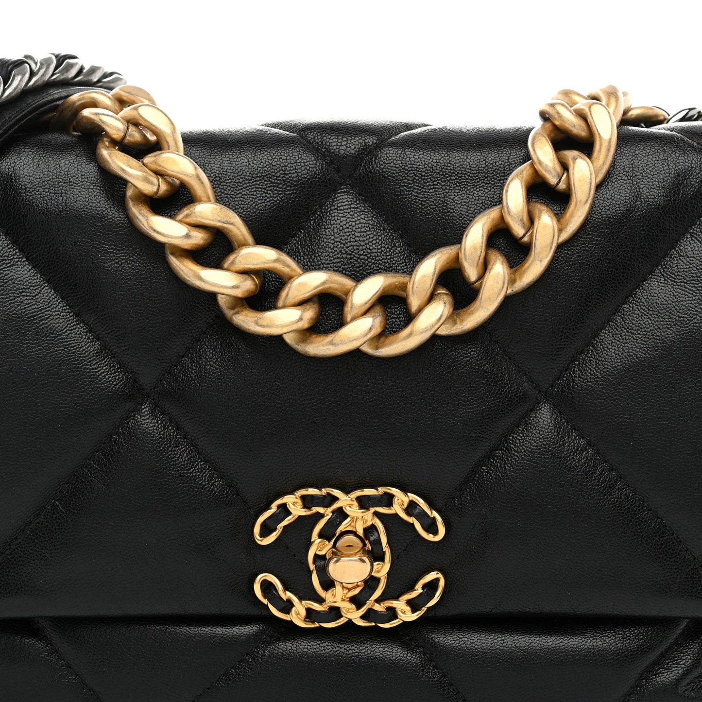 Goatskin Quilted Large Chanel 19 Flap Black