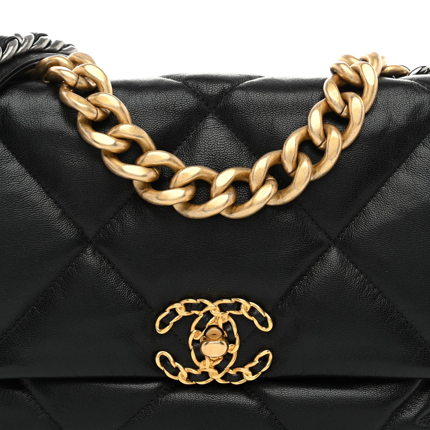 Chanel Goatskin Quilted Large Chanel 19 Flap Black 10 of 10