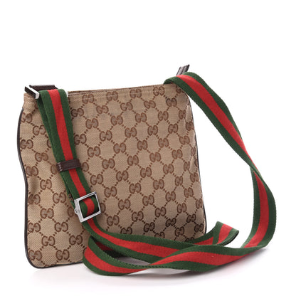 Gucci Monogram Web Small Flat Messenger Bag Brown 3 of 10