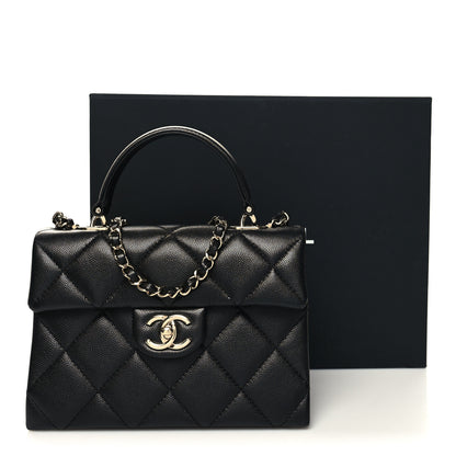 Chanel Caviar Quilted Mini Retro Twist Top Handle Flap Black 11 of 11
