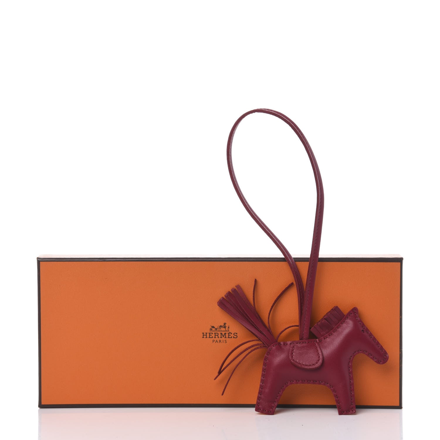 Hermes Milo Lambskin Grigri Rodeo Horse Bag Charm PM Rubis 4 of 4