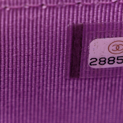 Chanel Lambskin Quilted Flap Card Holder Wallet Purple 8 of 9