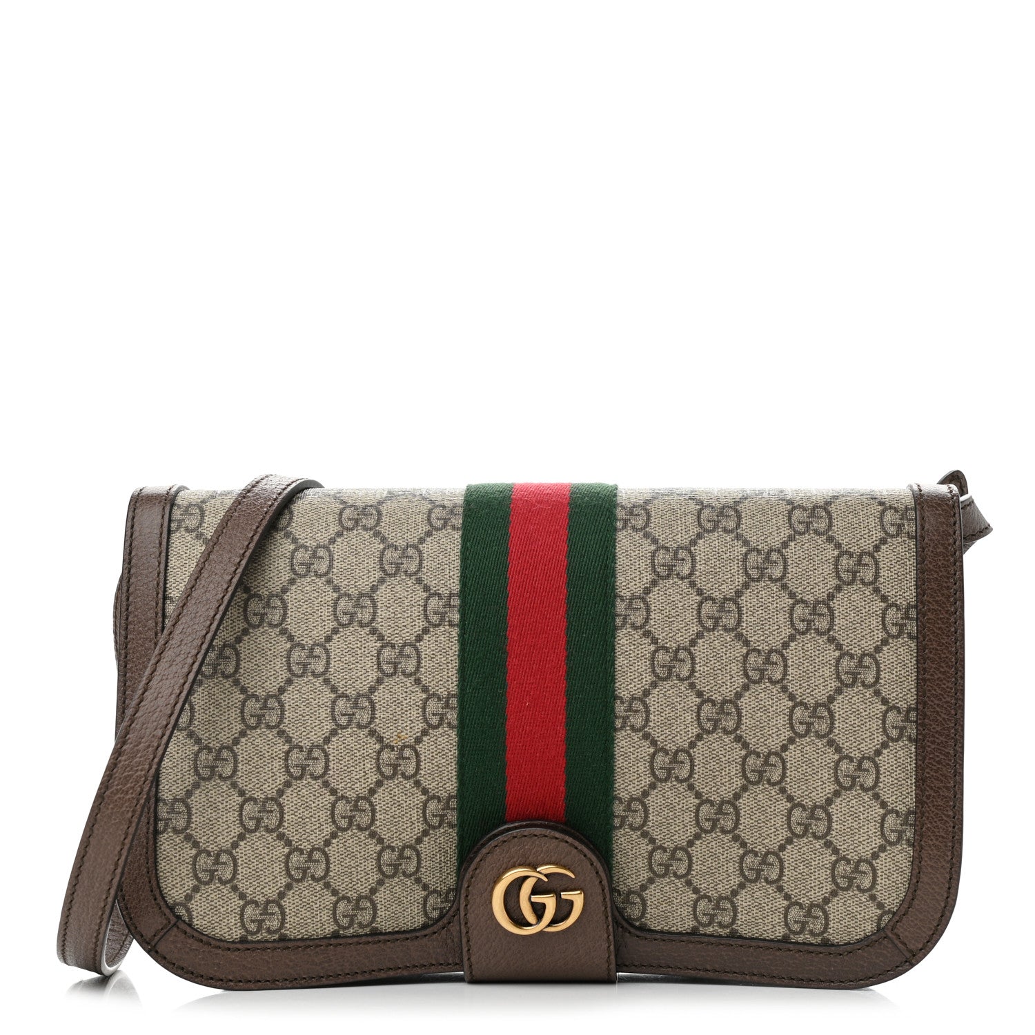 Gucci GG Supreme Monogram Web Ophidia Flap Messenger Bag Beige New Acero 1 of 11