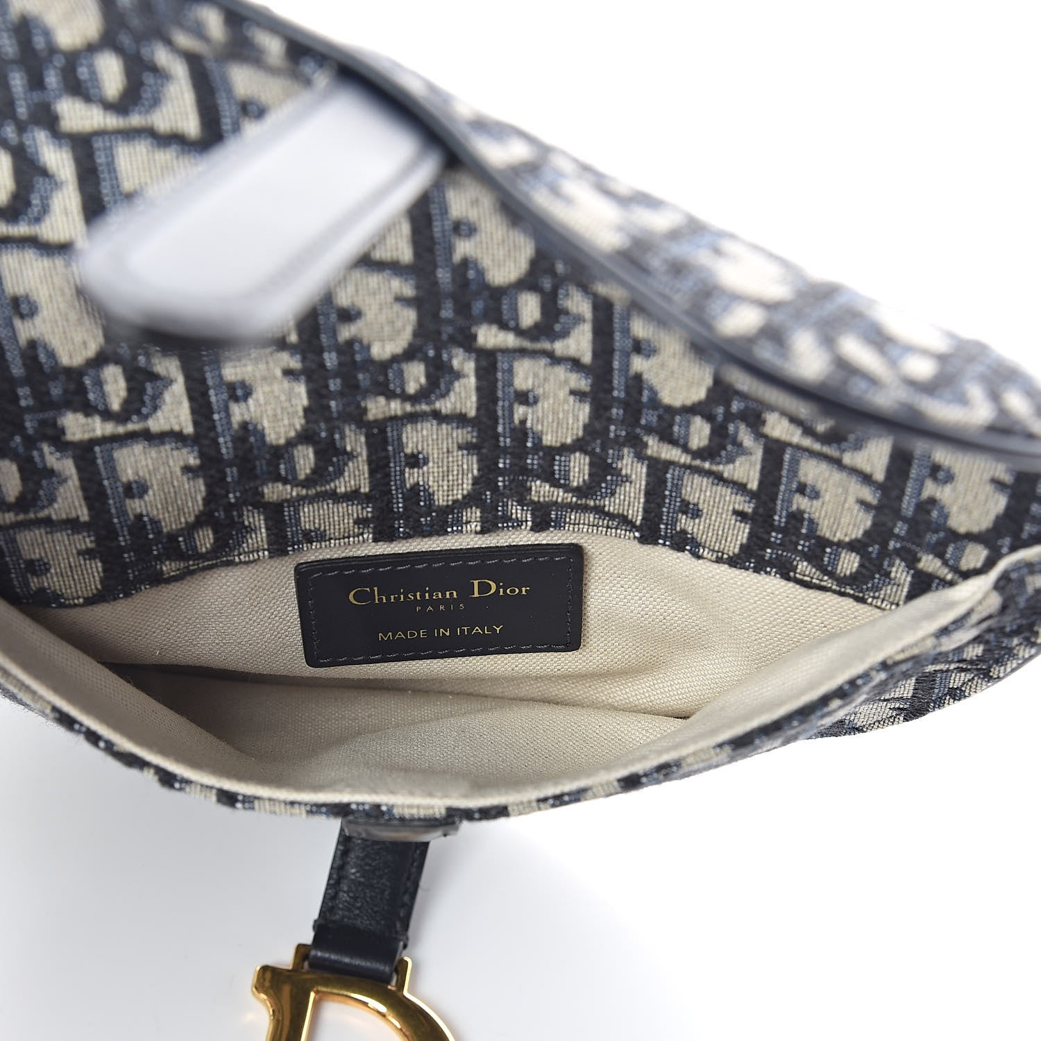 Christian Dior Oblique Saddle Belt Bag Blue 5 of 9