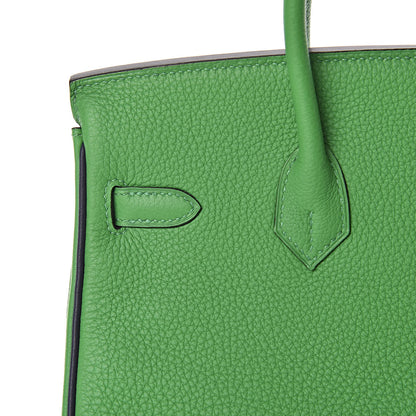 Hermes Togo Bi Color Horseshoe Birkin 25 Bambou Bleu Nuit 34 of 37