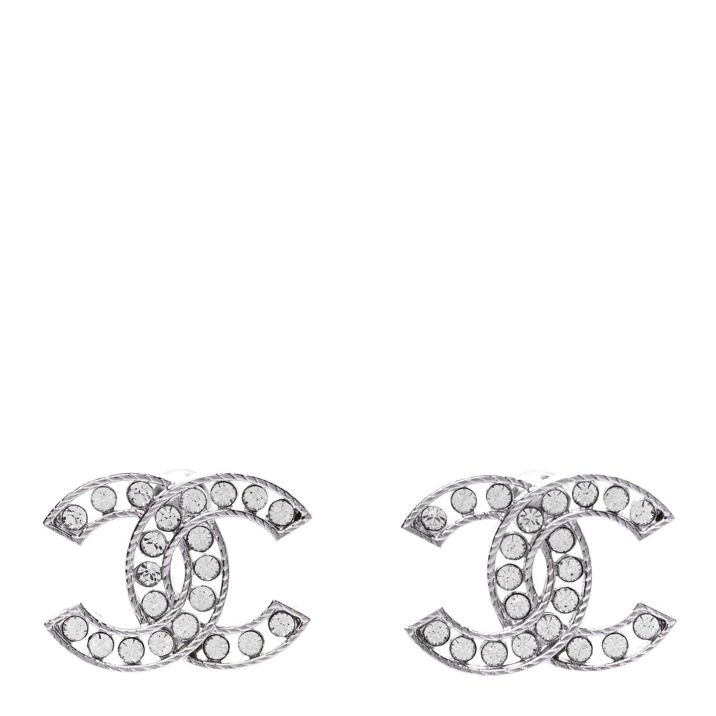 Crystal CC Earrings Silver