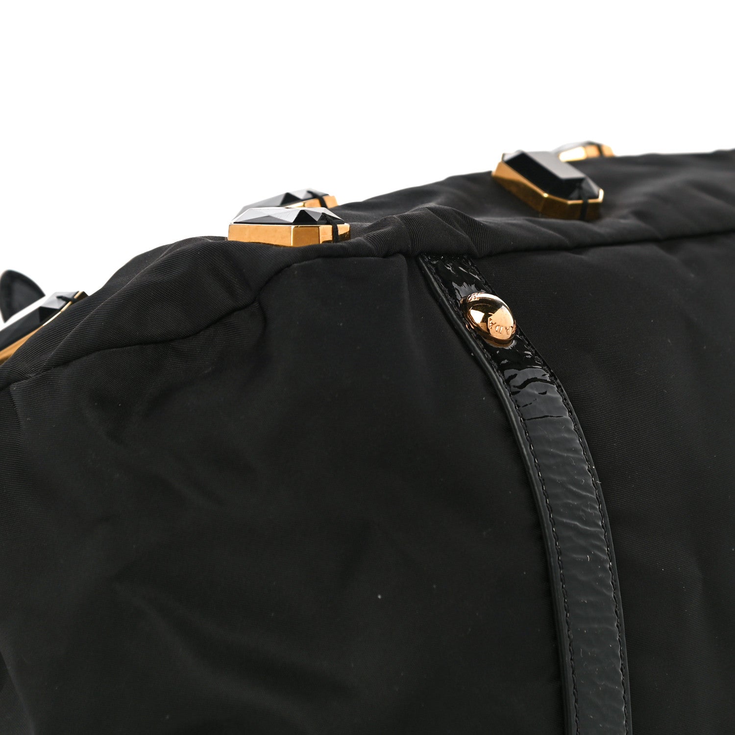 Prada Tessuto Nylon Pietre Jeweled Tote Black 7 of 9
