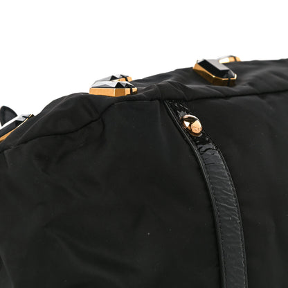 Prada Tessuto Nylon Pietre Jeweled Tote Black 7 of 9