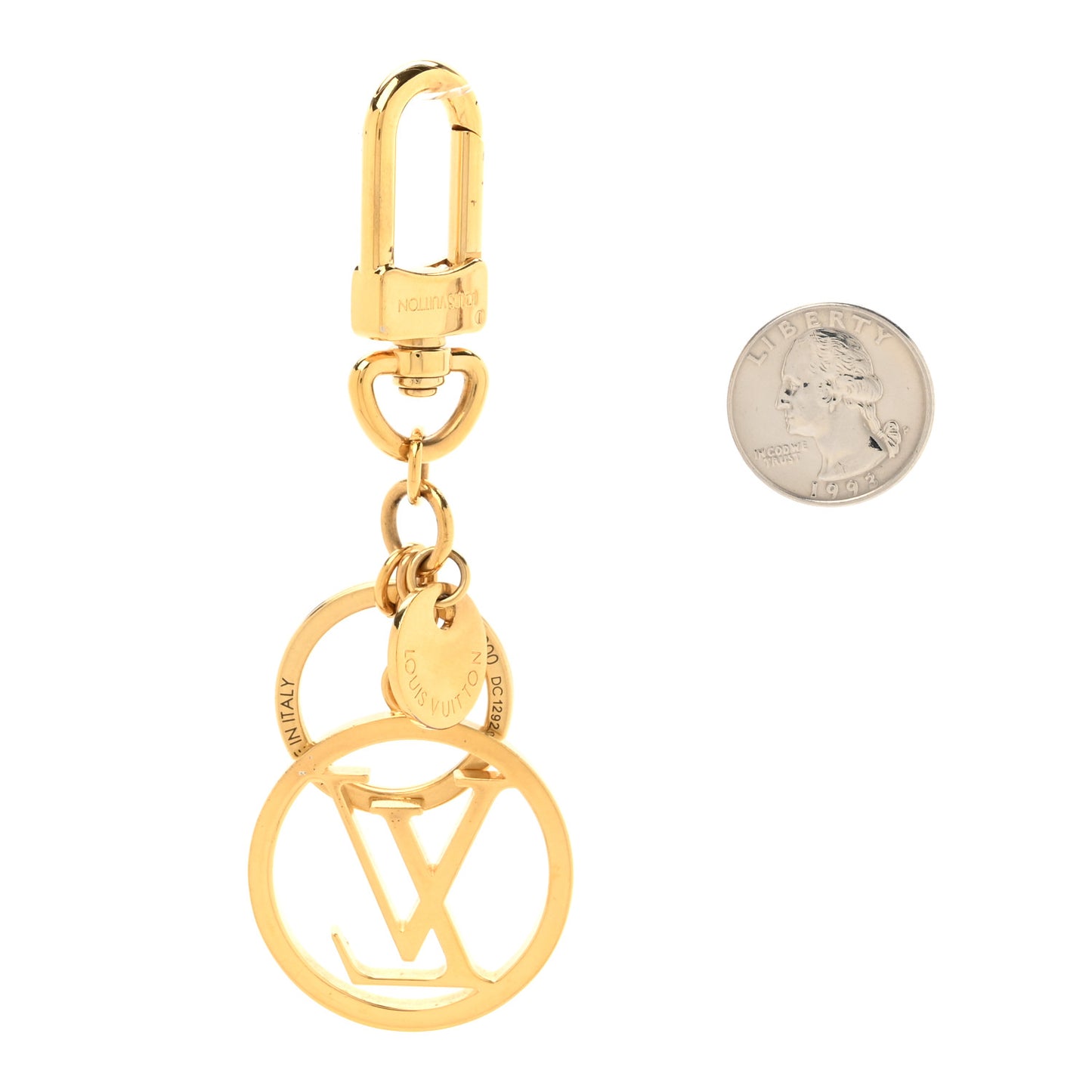 LV Circle Bag Charm Key Holder Gold