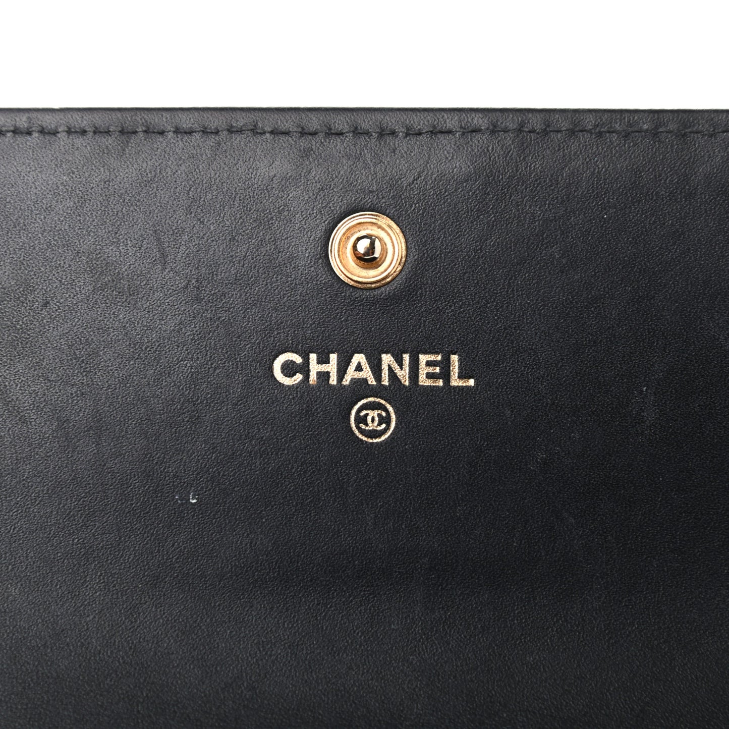 Caviar Quilted Long Boy Flap Wallet Black
