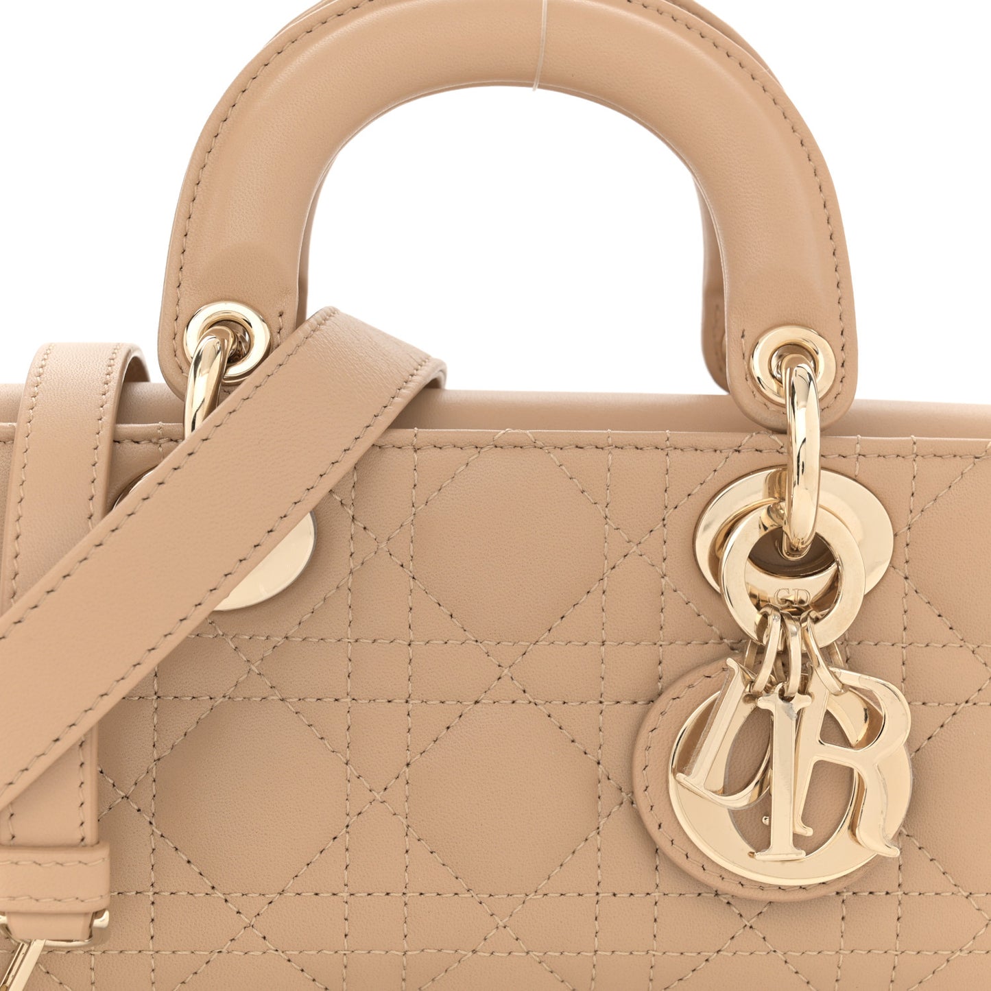 Lambskin Cannage Small Lady D-Joy Biscuit