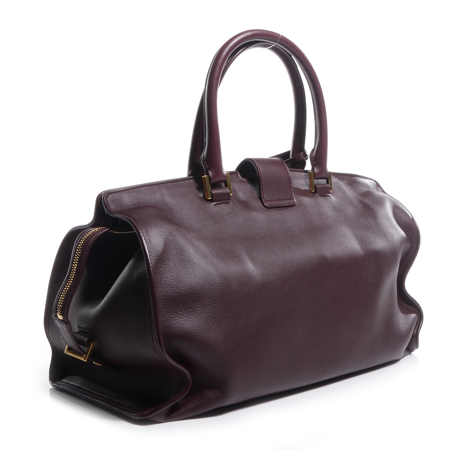 Saint Laurent Smooth Calfskin Medium Classic Y Cabas Bordeaux 2 of 10