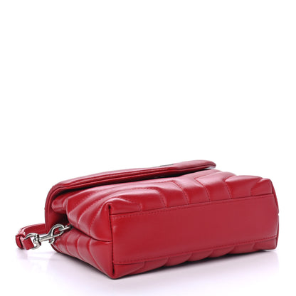 Saint Laurent Calfskin Y Quilted Monogram Toy Loulou Monogram Crossbody Bag Red 3 of 4