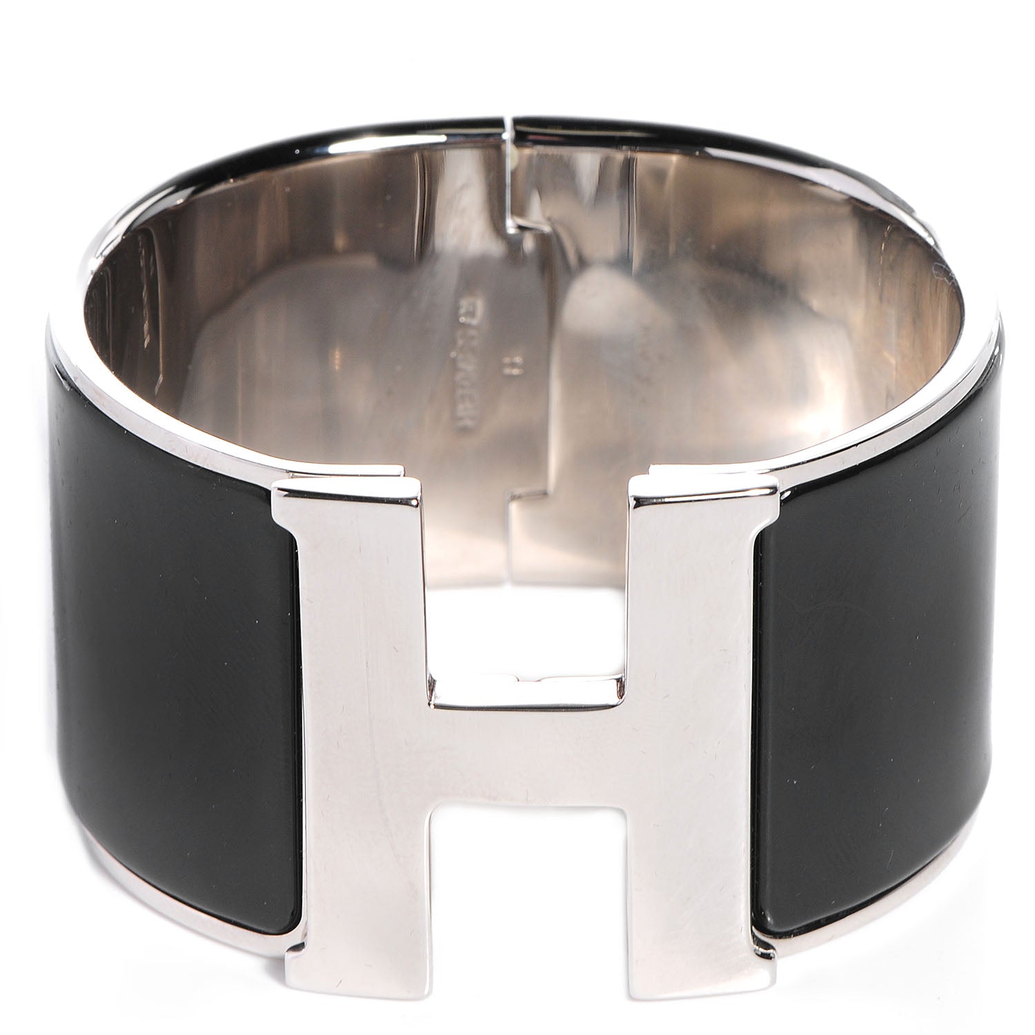 Hermes Enamel Extra Wide Clic Clac H Bracelet PM Black 1 of 5