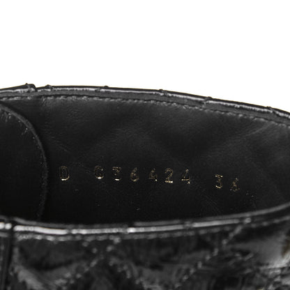 Chanel Shiny Calfskin Quilted Lace Up Combat Boots 36 Black 8 of 8