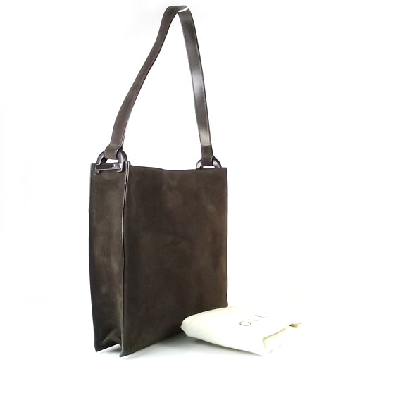 Suede Shoulder Bag Brown