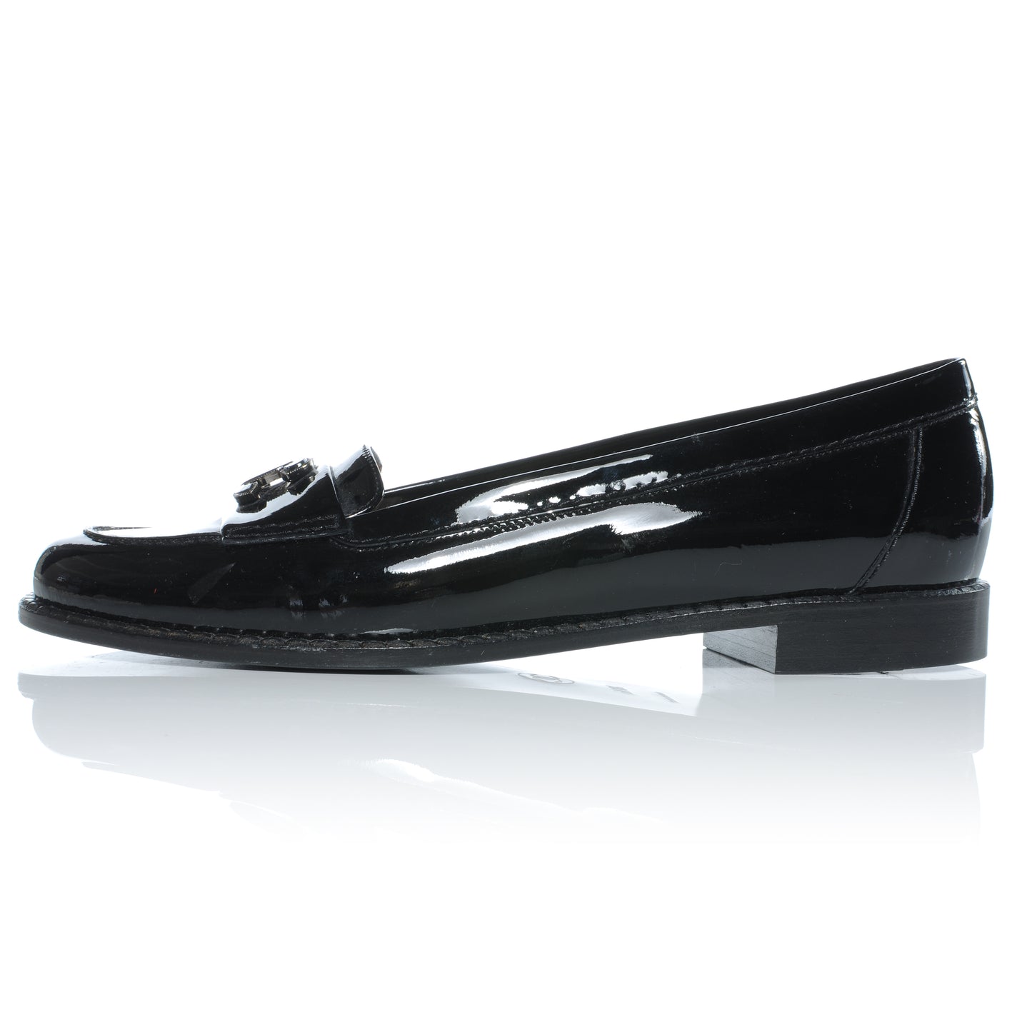 Patent Leather Loafers 38.5 Black