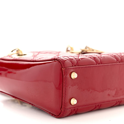 Christian Dior Patent Cannage Mini Lady Dior Red 9 of 10