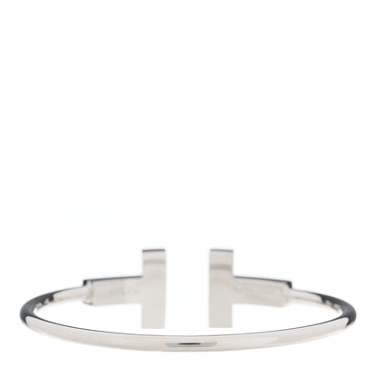 Tiffany 18K White Gold Diamond Tiffany T Wide Wire Bracelet 2 of 4