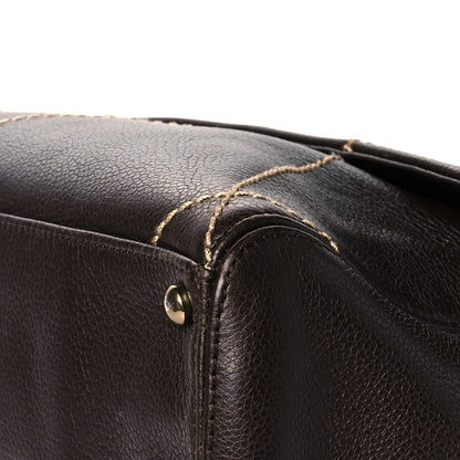 Chanel Calfskin Diamond Stitch Surpique Flap Bag Dark Brown 10 of 10