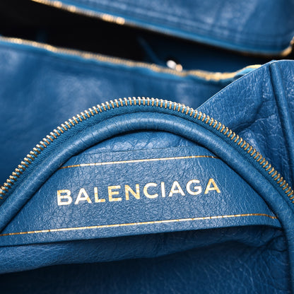 Balenciaga Agneau Medium Blanket Square Tote Bleu De Prusse 9 of 13