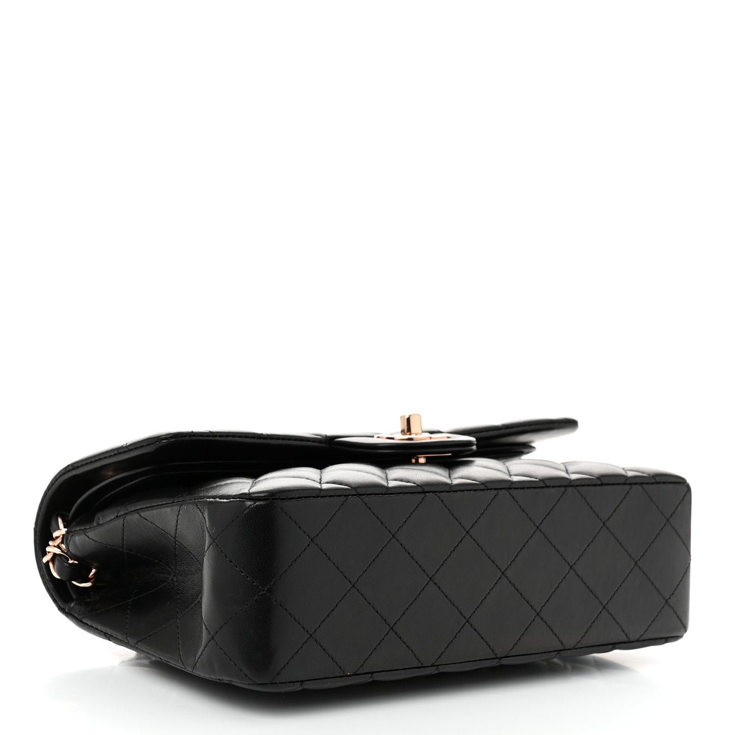 Lambskin Quilted Small Double Flap Black