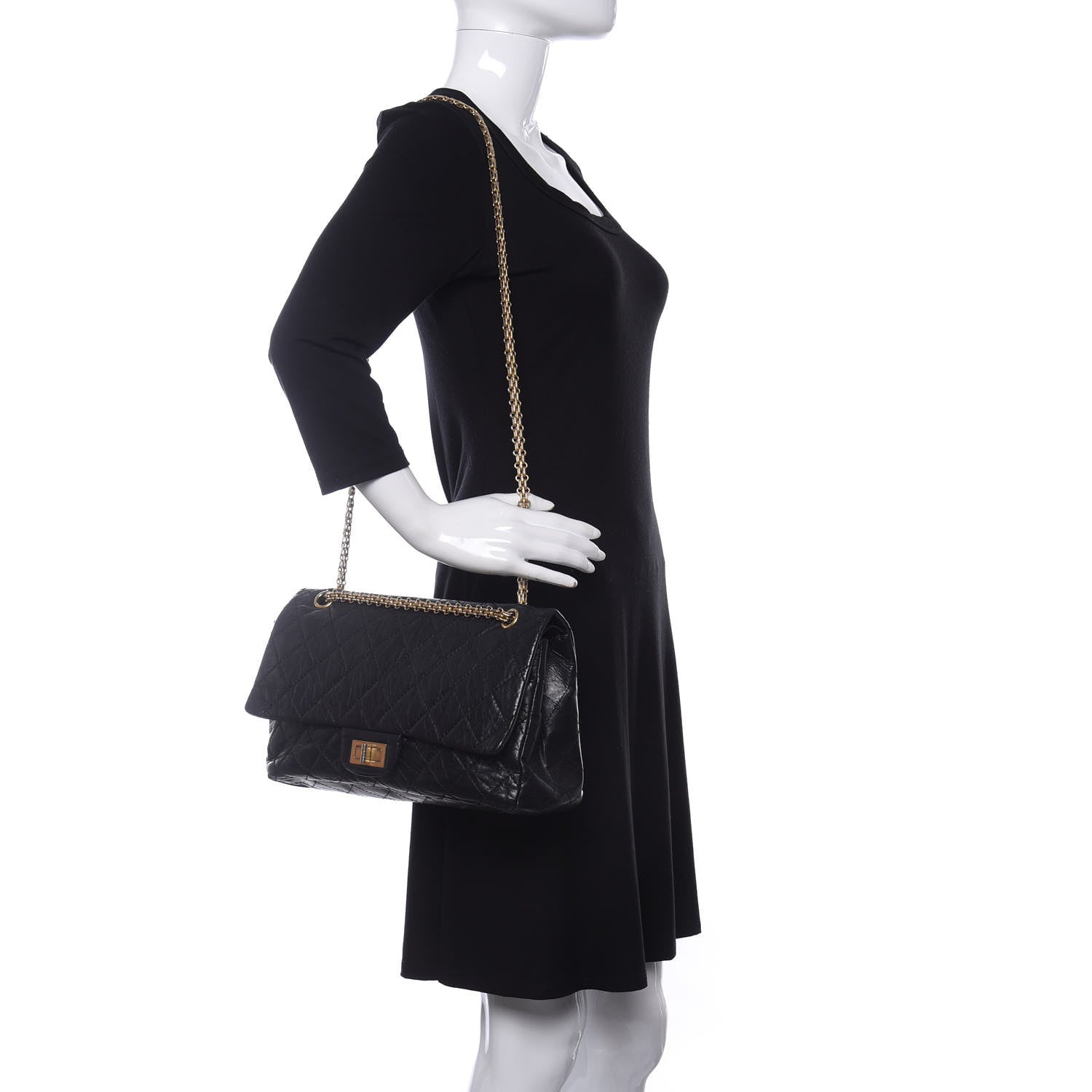 Chanel Aged Calfskin Quilted 2.55 Reissue 227 Flap Black 2 of 11