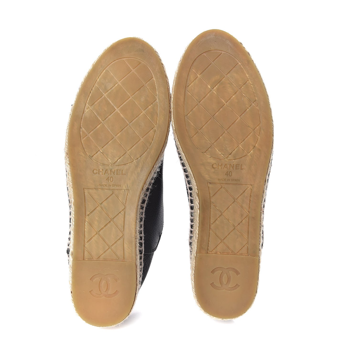 Grained Calfskin CC Espadrilles 40 Black