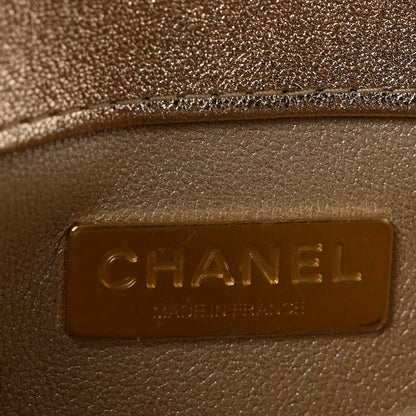 Chanel Metallic Mirror Calfskin Micro Top Handle Clutch With Chain Gold 6 of 10