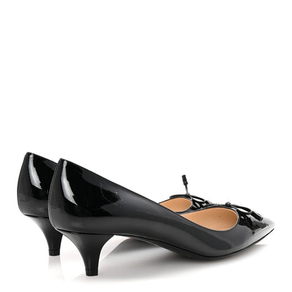Prada Vernice Pointed Toe 50mm Bow Pumps 38 Black 5 of 10