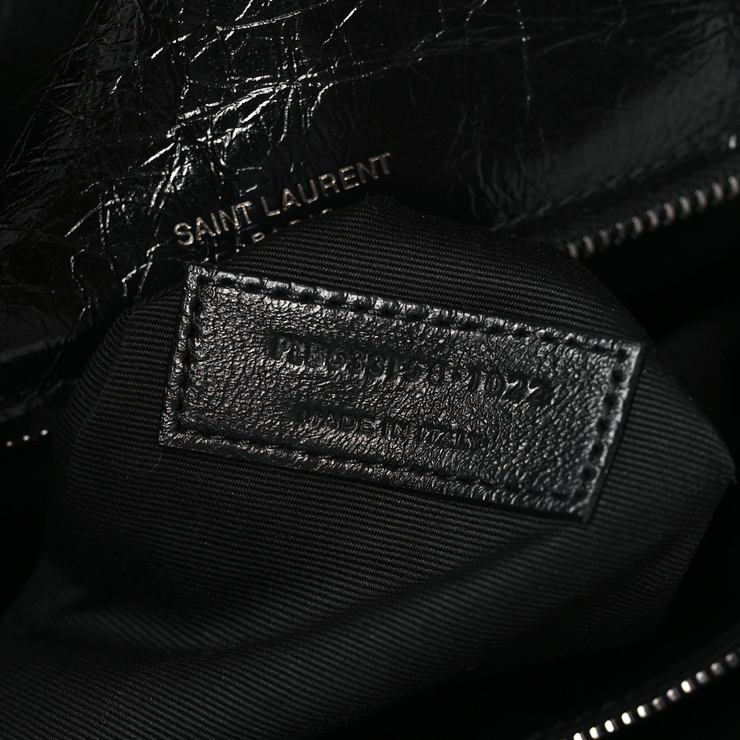 Saint Laurent Crinkled Calfskin Matelasse Monogram Medium Niki Chain Satchel Black 7 of 10