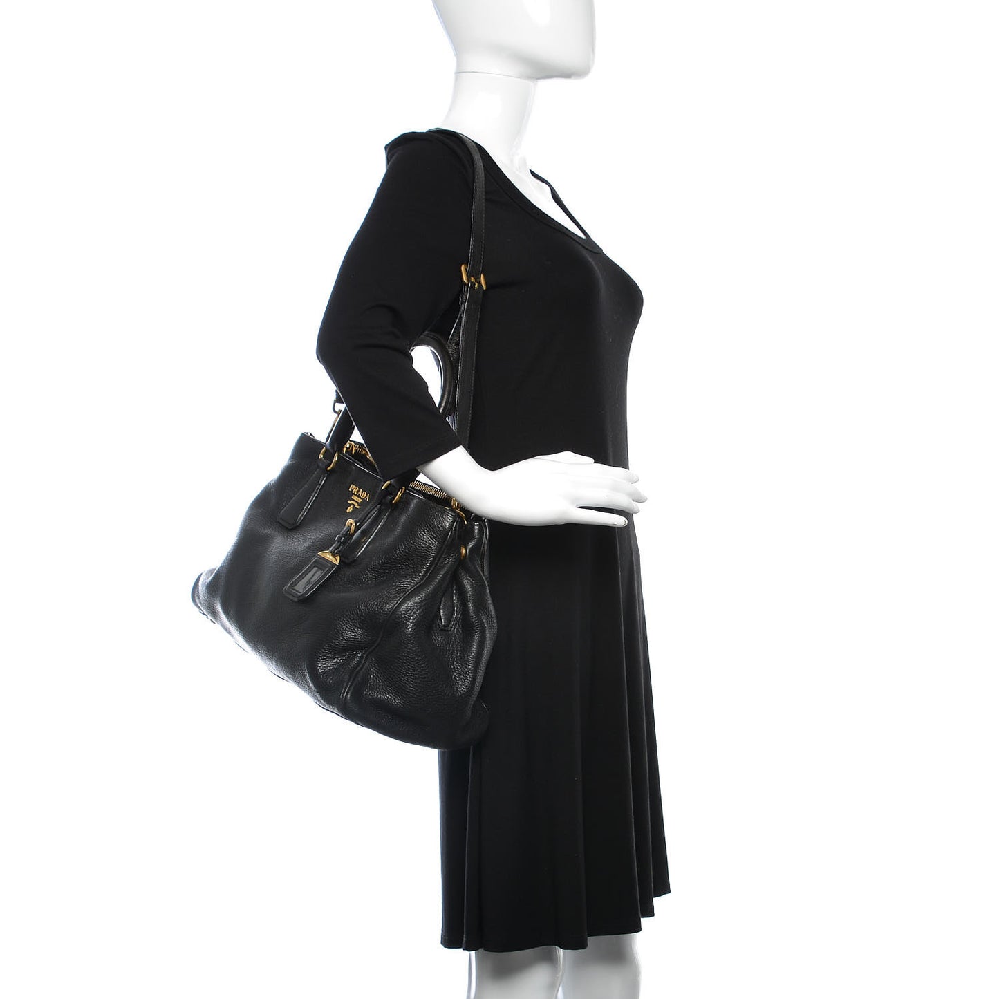 Cervo Deerskin Shopping Tote Black