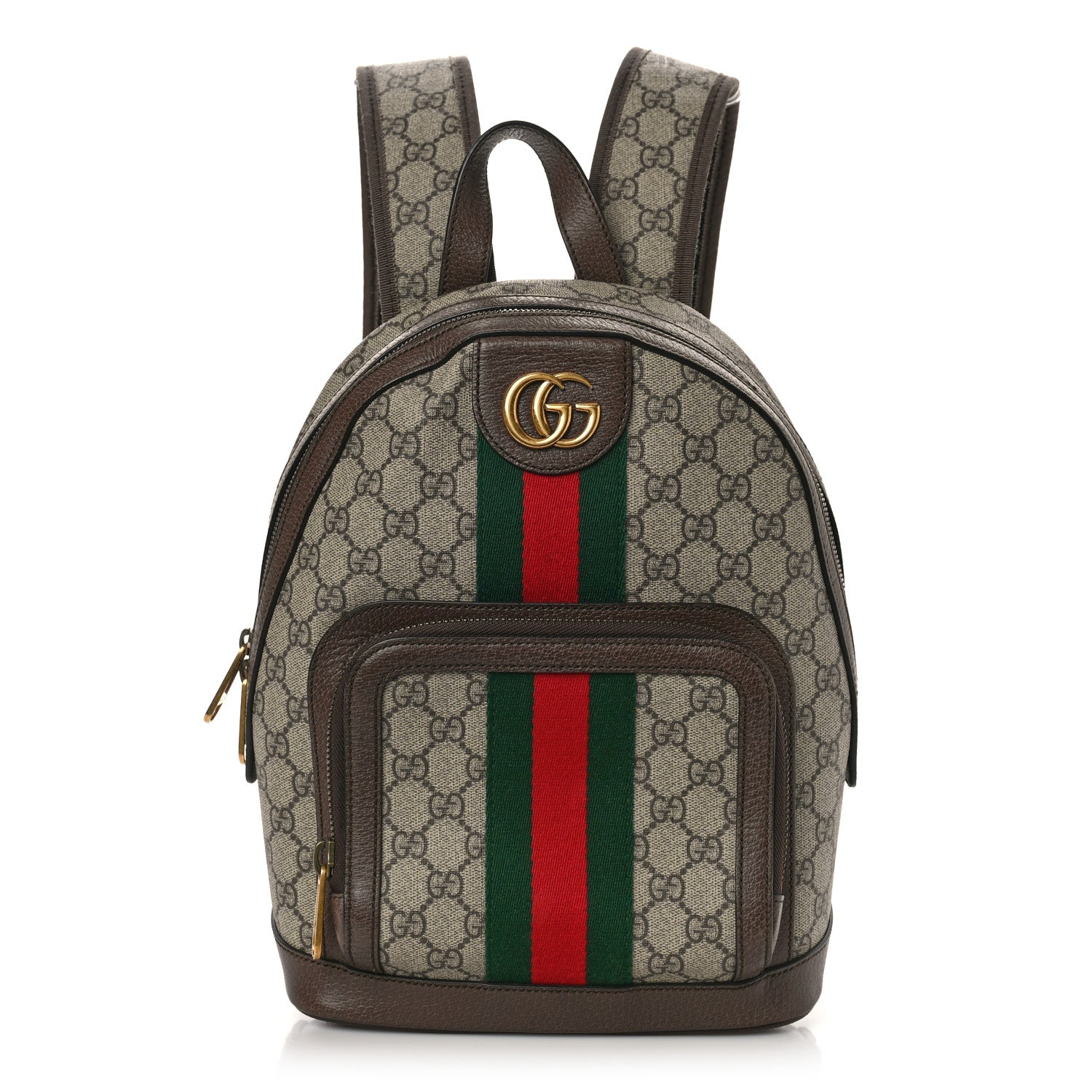 Gucci GG Supreme Monogram Calfskin Web Small Ophidia Day Backpack Beige Ebony New Acero 1 of 9
