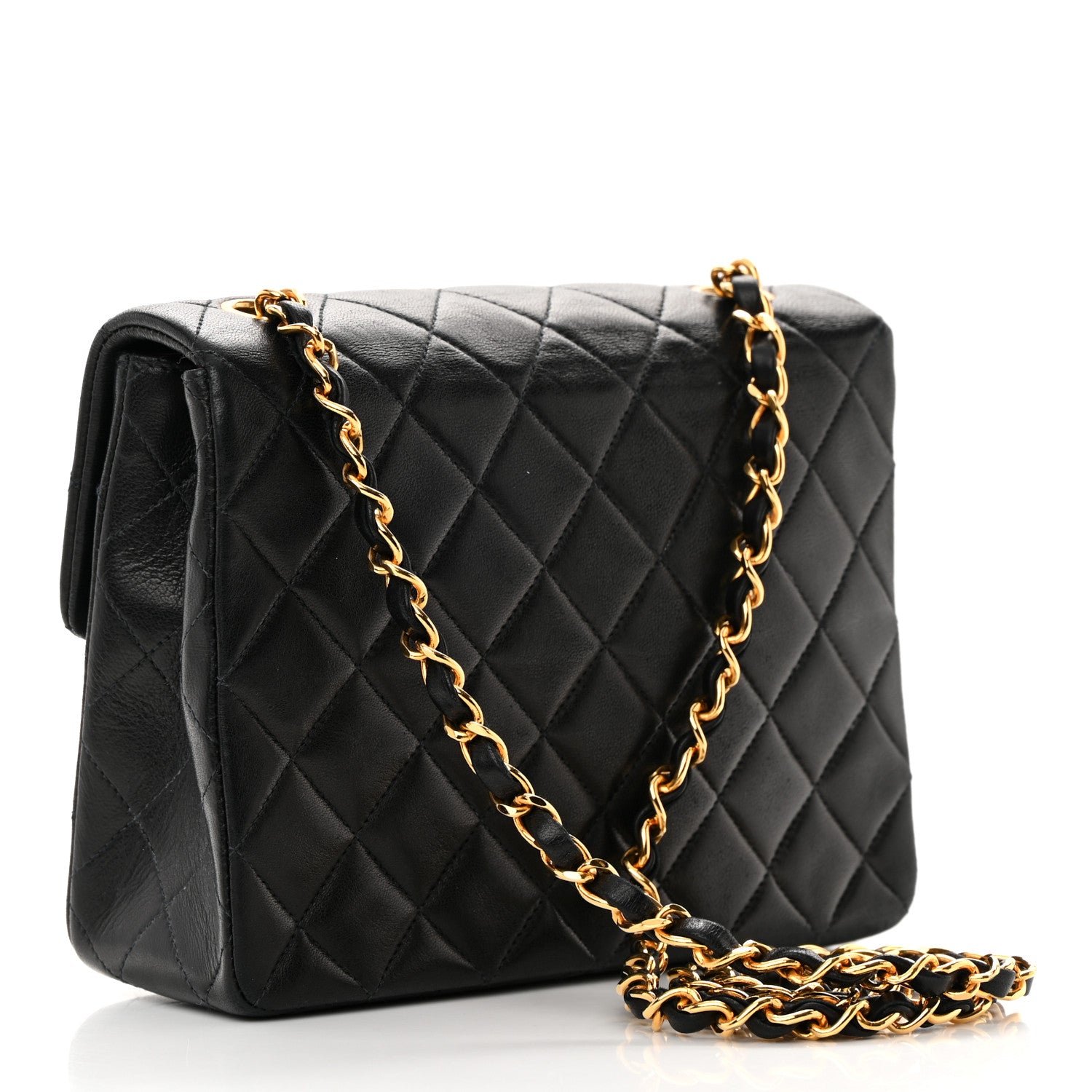 Chanel Lambskin Quilted Mini Square Flap Bag Black 3 of 13