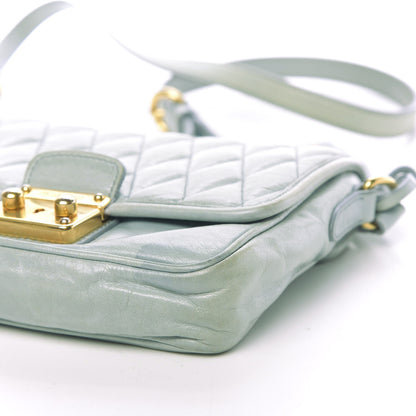 Miu Miu Vitello Shine Trapu Crossbody Bag Astrale 9 of 15